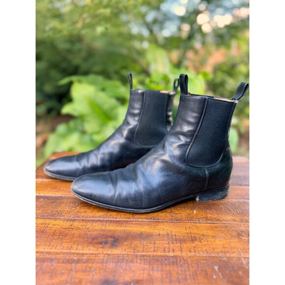 Vintage Gucci Black Leather Chelsea Boots In Men's US 7 / Vintage Gucci Black - Picture 1 of 8